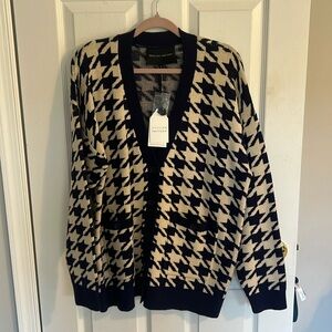 English Factory Knit Houndstooth Cardigan- New with tags